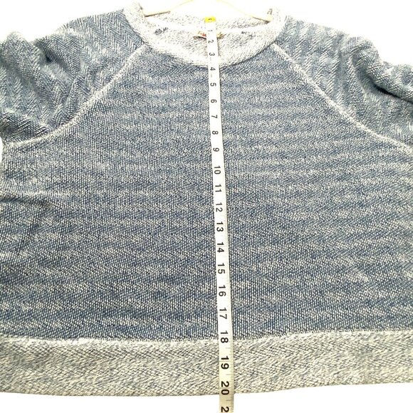 Faherty Whitewater blue textured Pullover Sweatshirt soft Organic Cotton Blend M - Picture 7 of 9